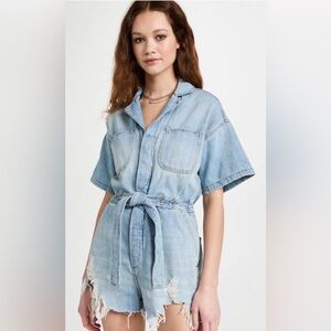 R13 Mick Denim Romper Toni Blue Size S B03